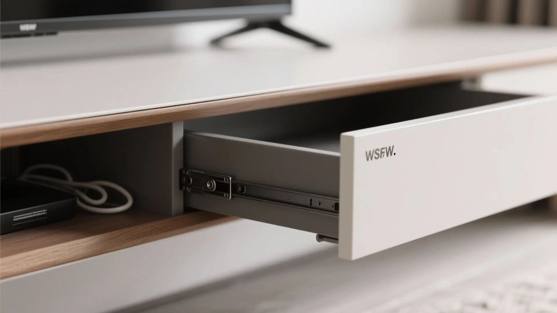 Floating wall unit with hidden storage