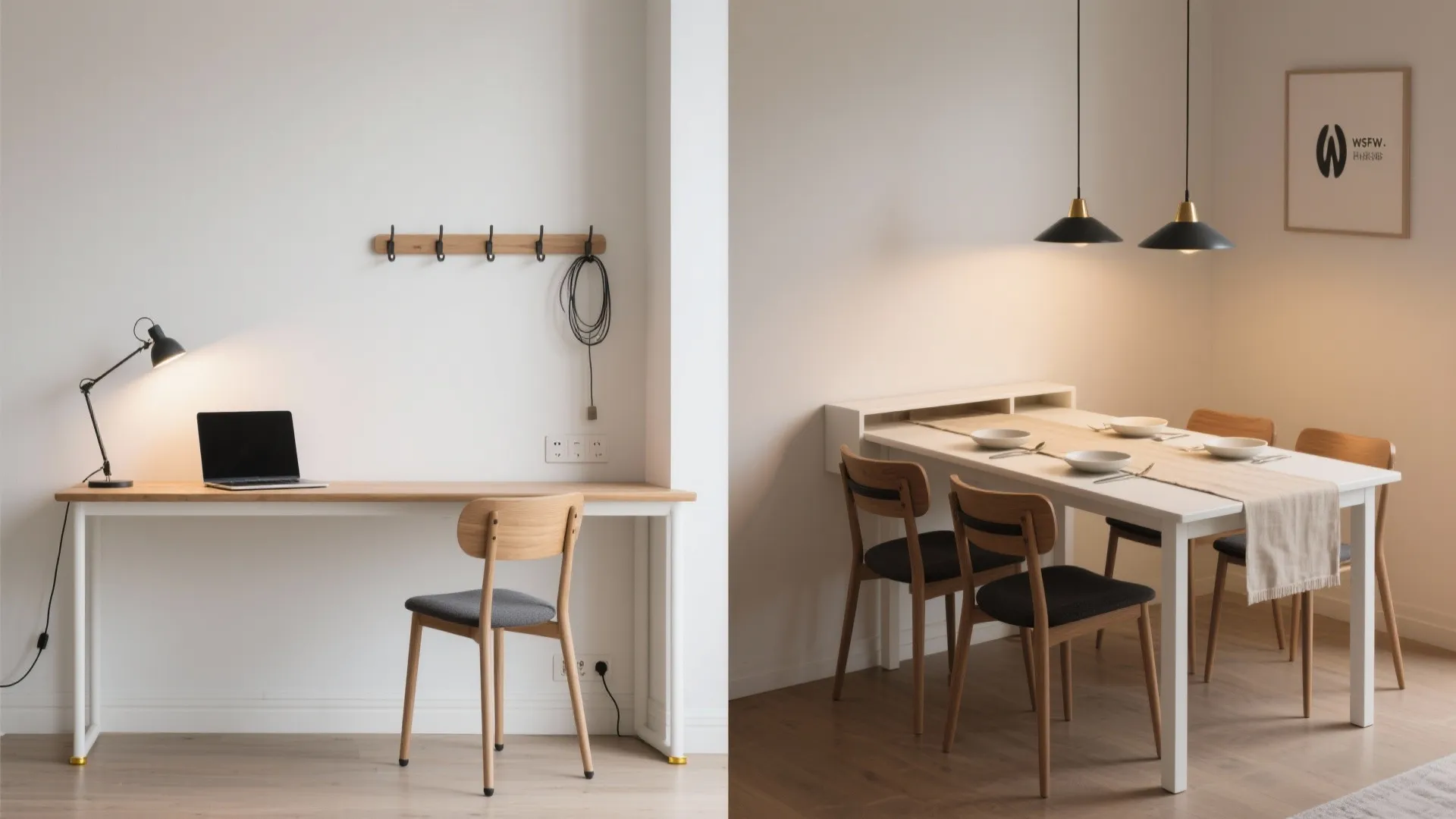 Dual-Purpose Console or Extendable Table (Dining by Night, Work by Day)