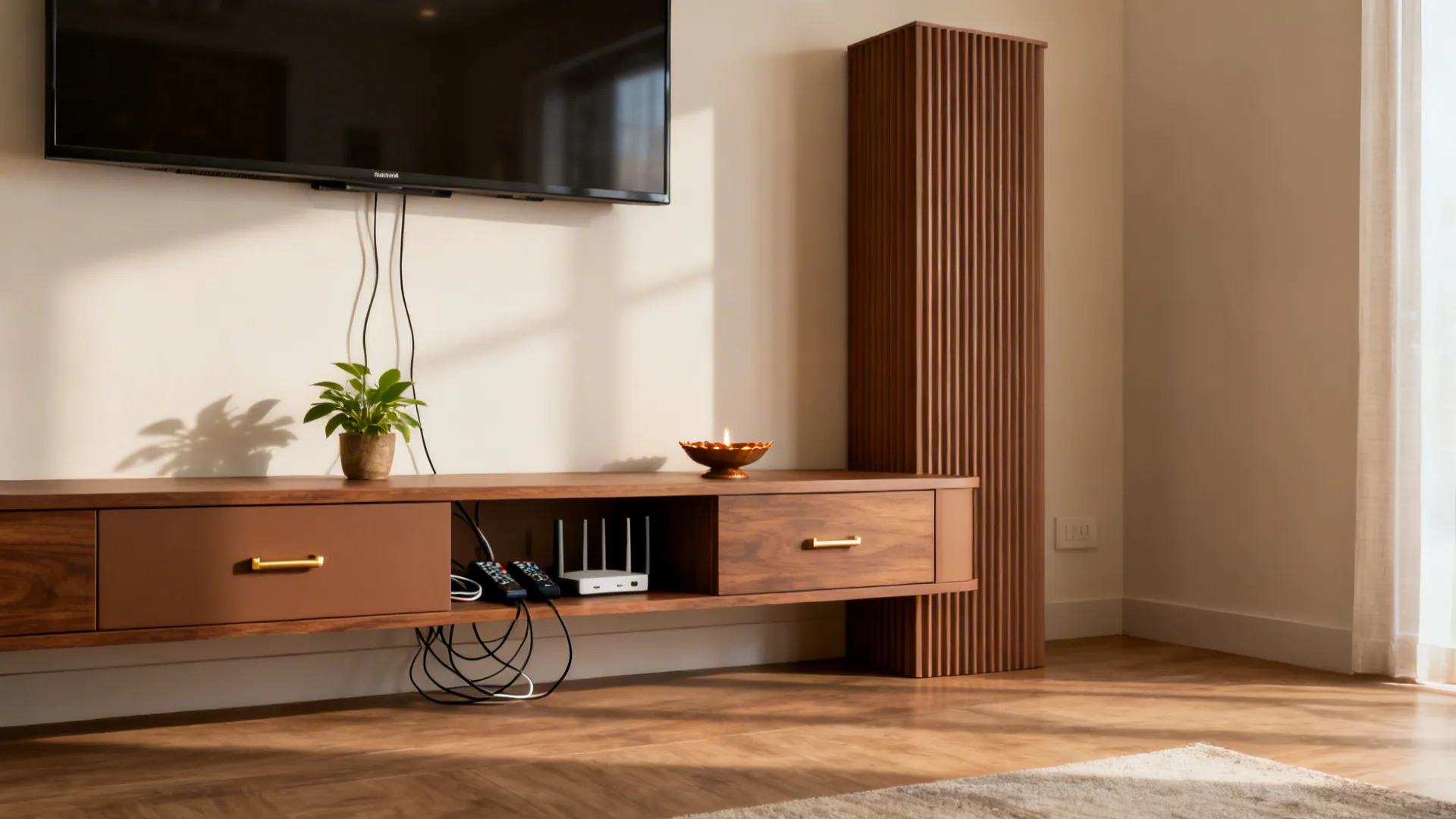 Low Console + Tall Fluted Tower