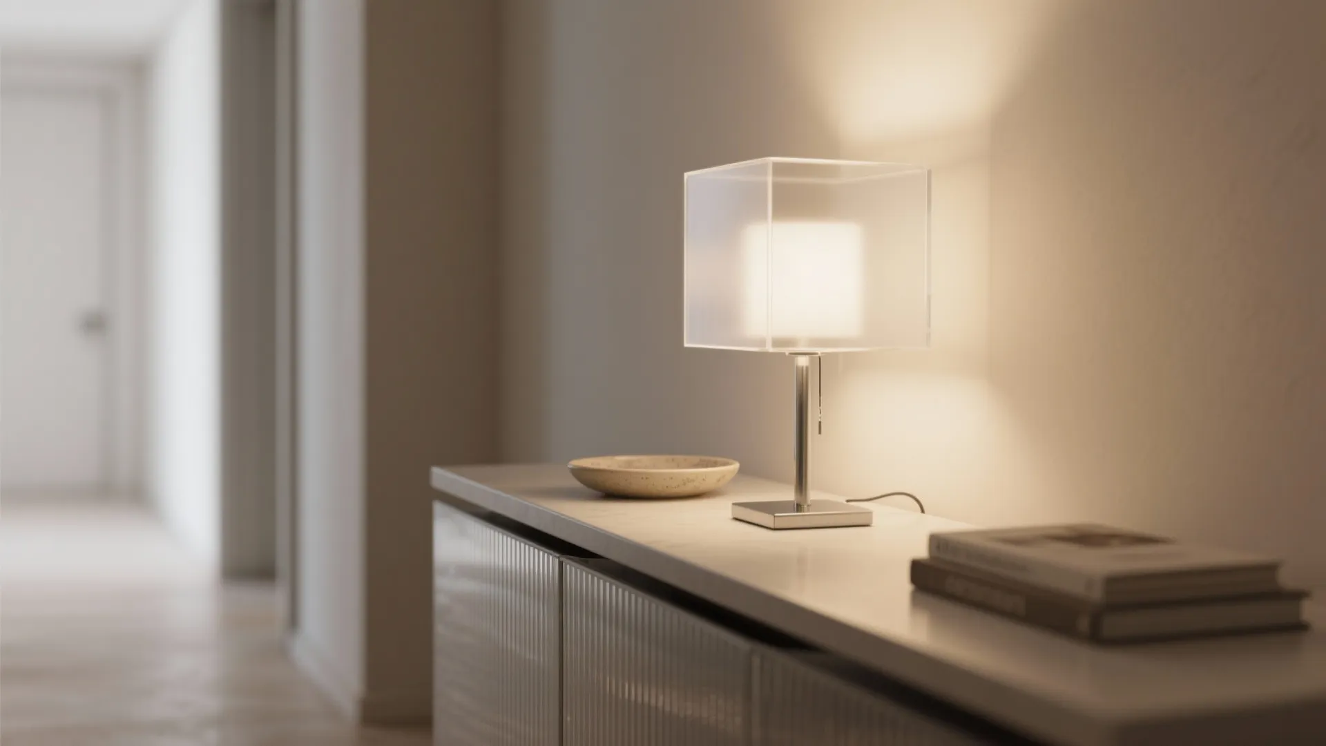 1. Use the lamp as a focal point on a narrow console