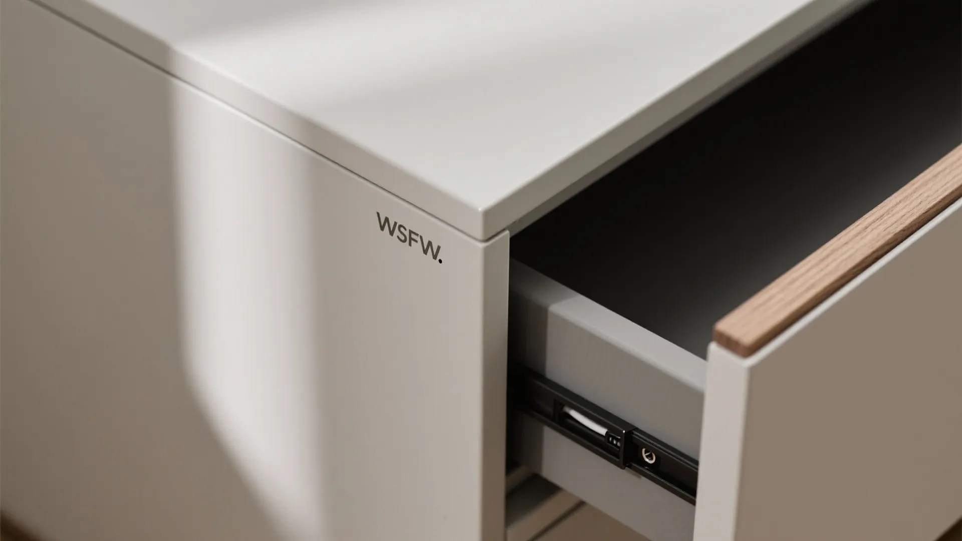 Floating media wall with hidden storage