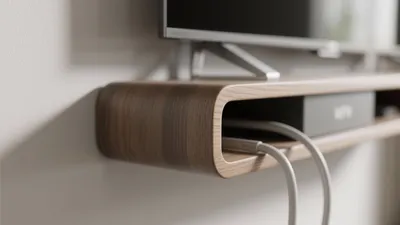 Modern Wall-Mounted TV Shelf with Cable Management