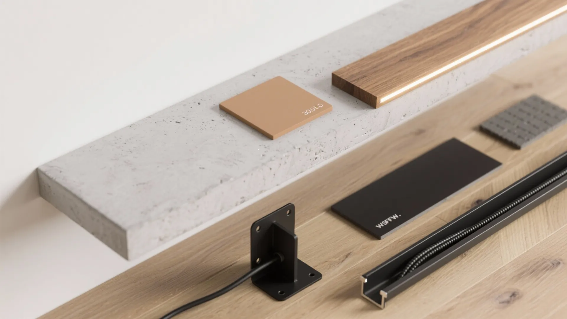 Floating Cement Console with LED Underglow