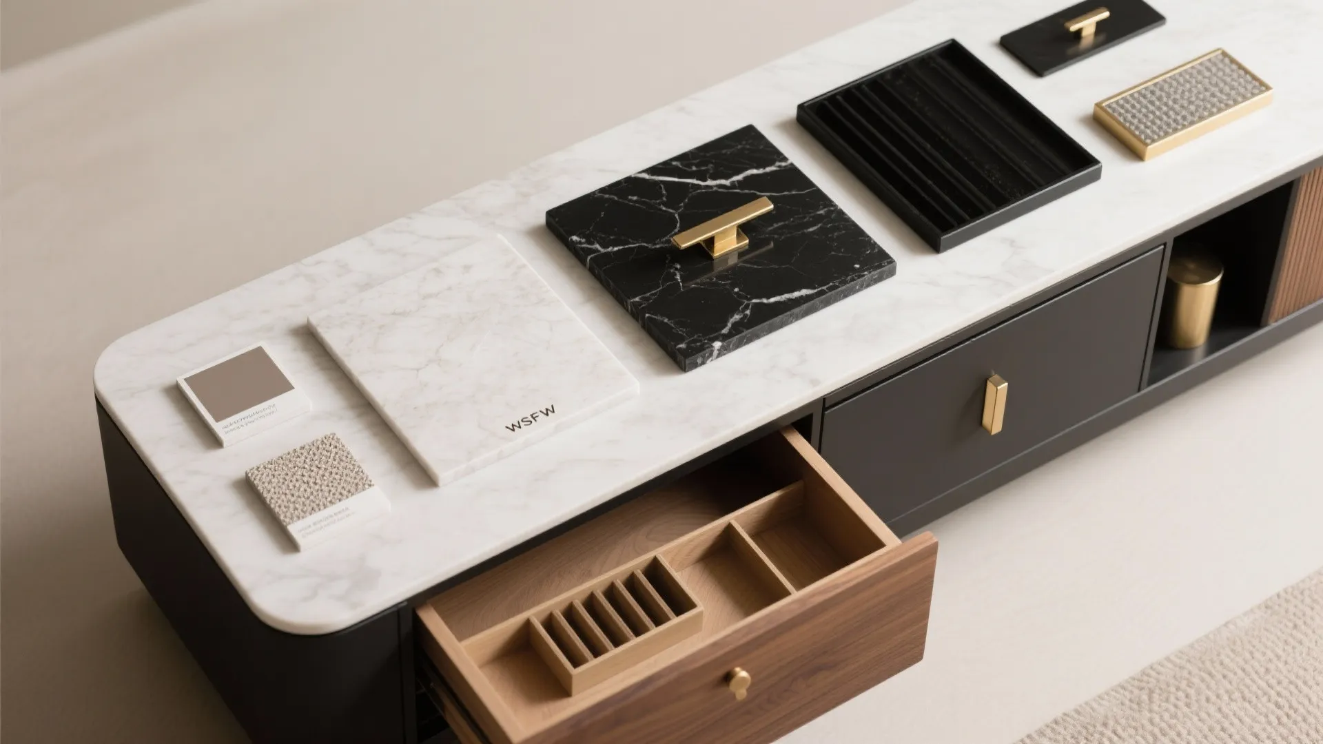 Integrated Console With Slim Storage