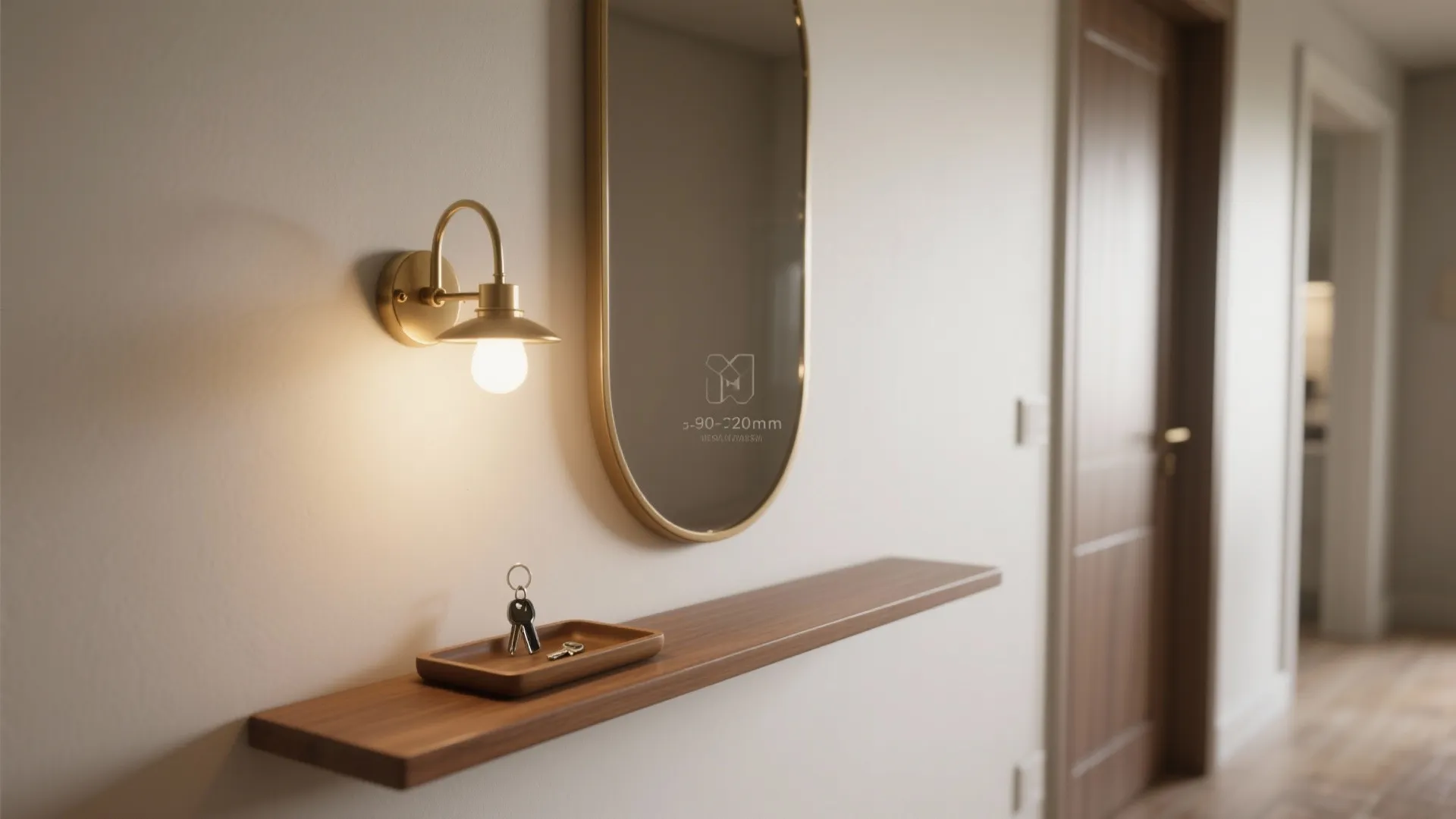 Compact console + mirror wall for daily flow