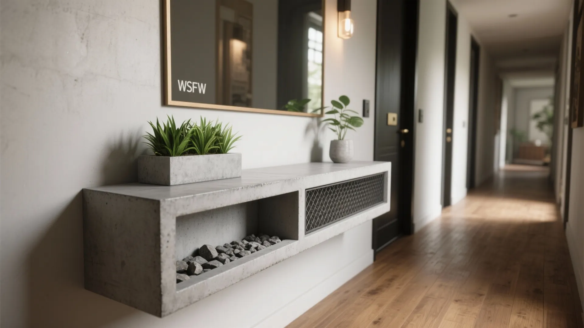 5. Console Table with Built-In Planter Pocket