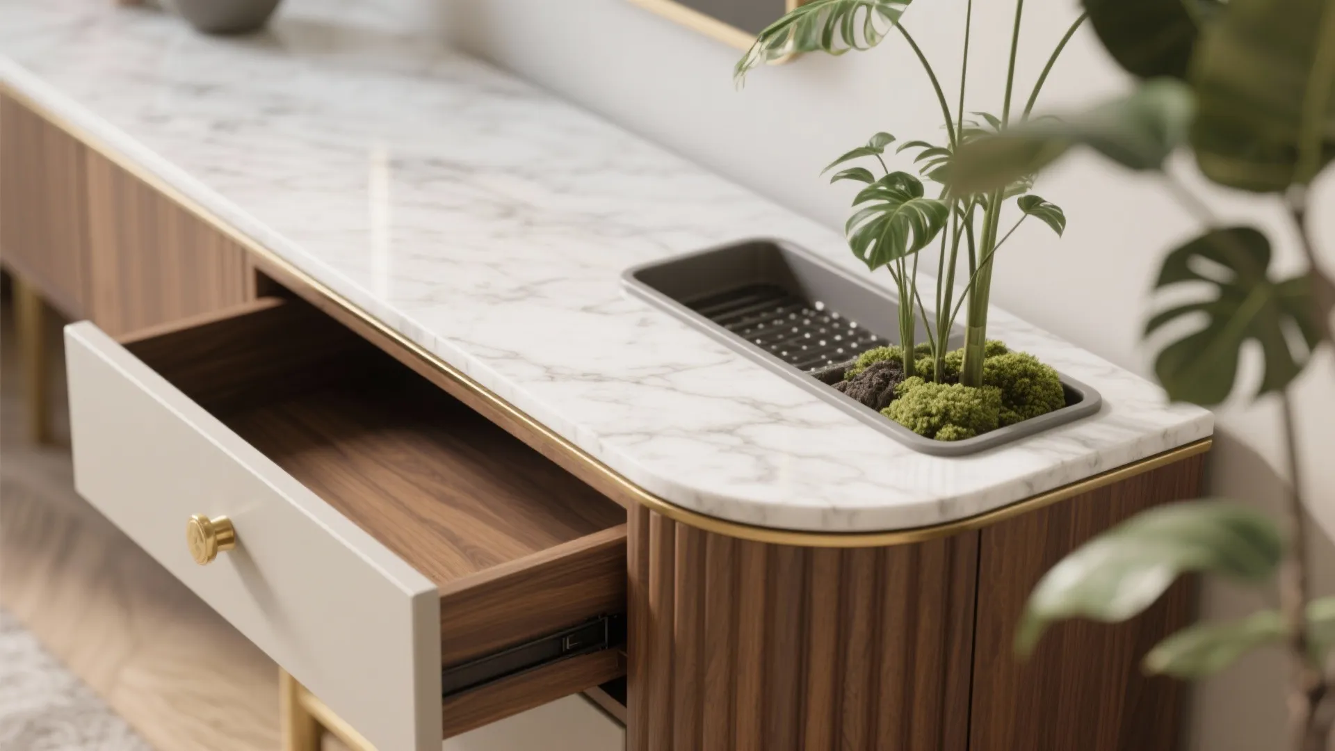 Half-Height Consoles with Planters