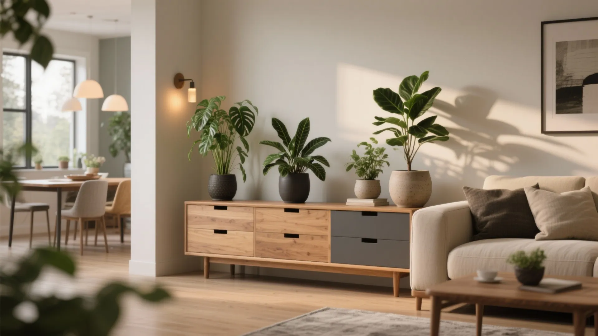 Half-height console and planter boundary