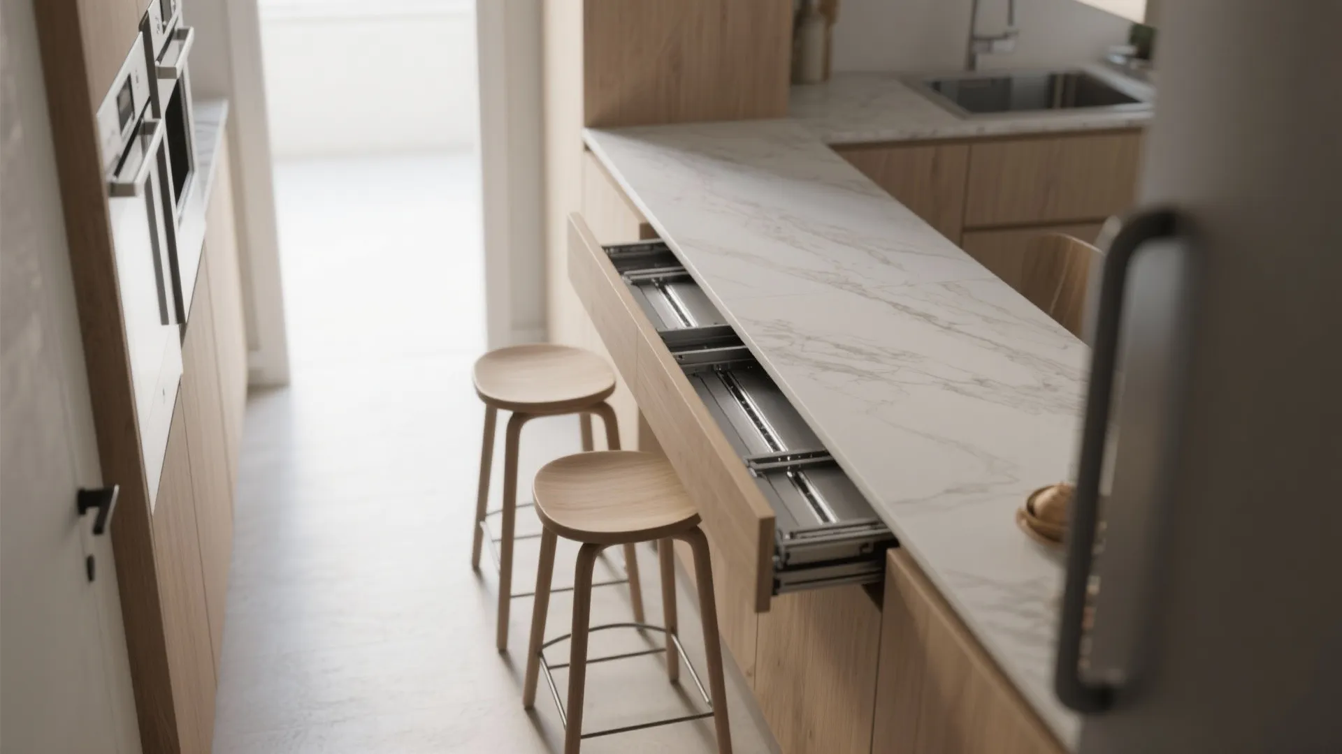 2. Slim console table that pulls out