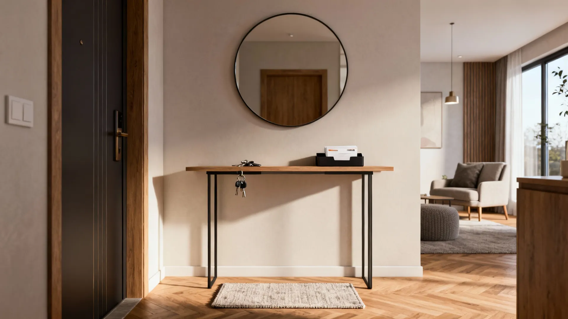 1. Define Zones with a Slim Console and Rug