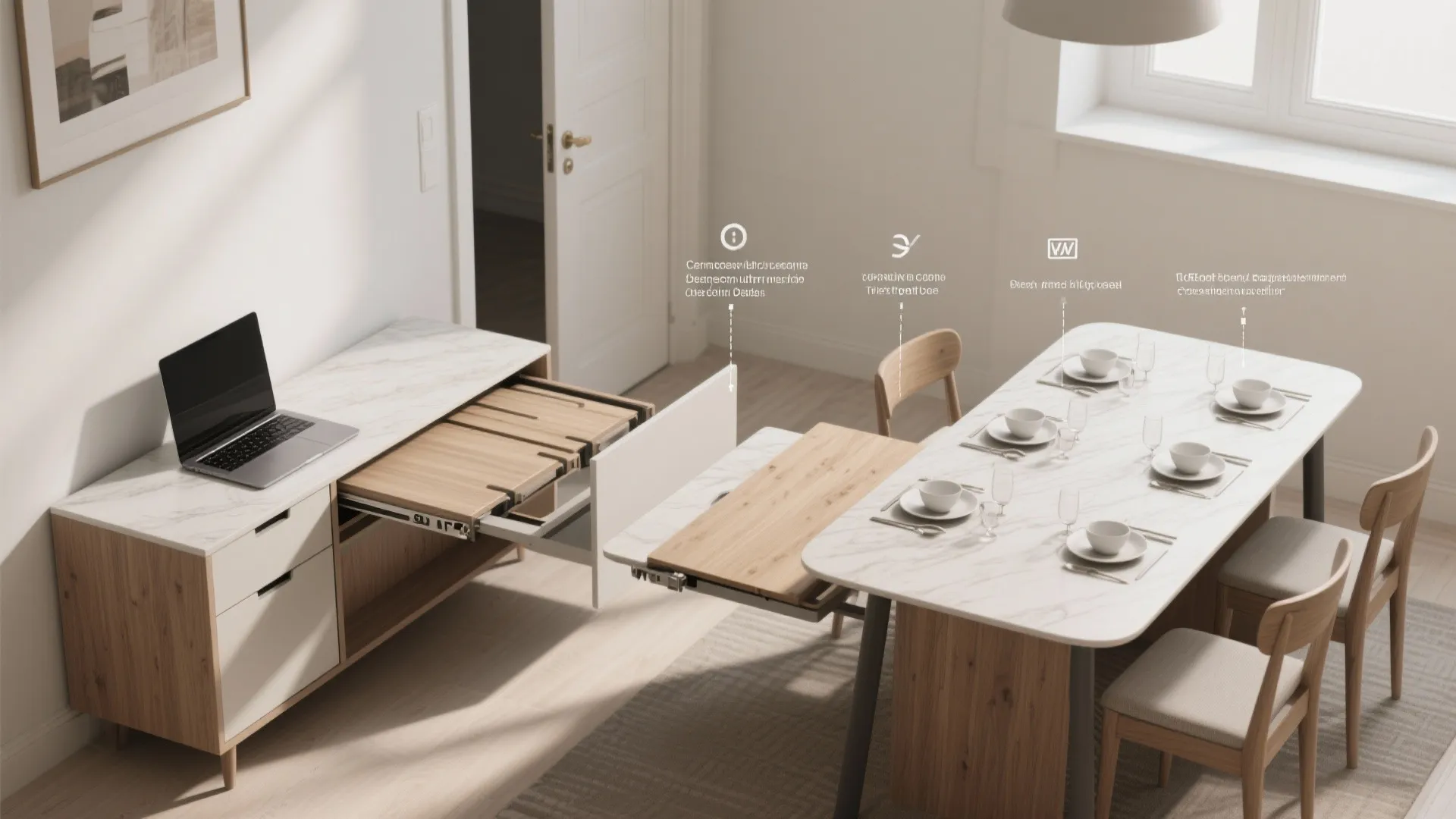 4. Convertible console-to-table