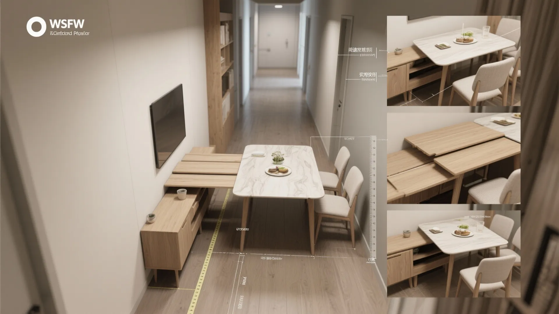 3. Narrow console-to-table