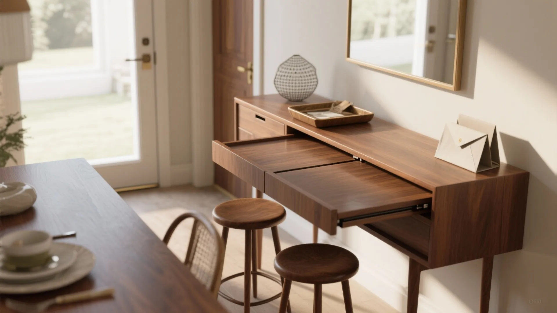 2. Extendable console-to-table
