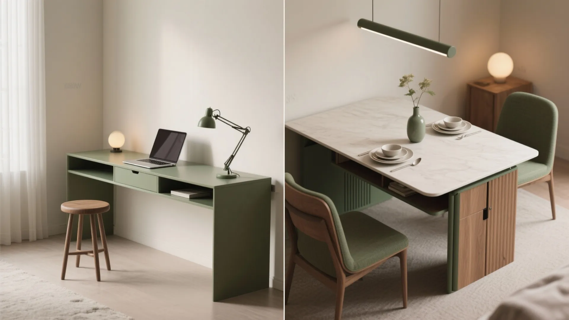 4. Slim console-to-table — doubles as workspace