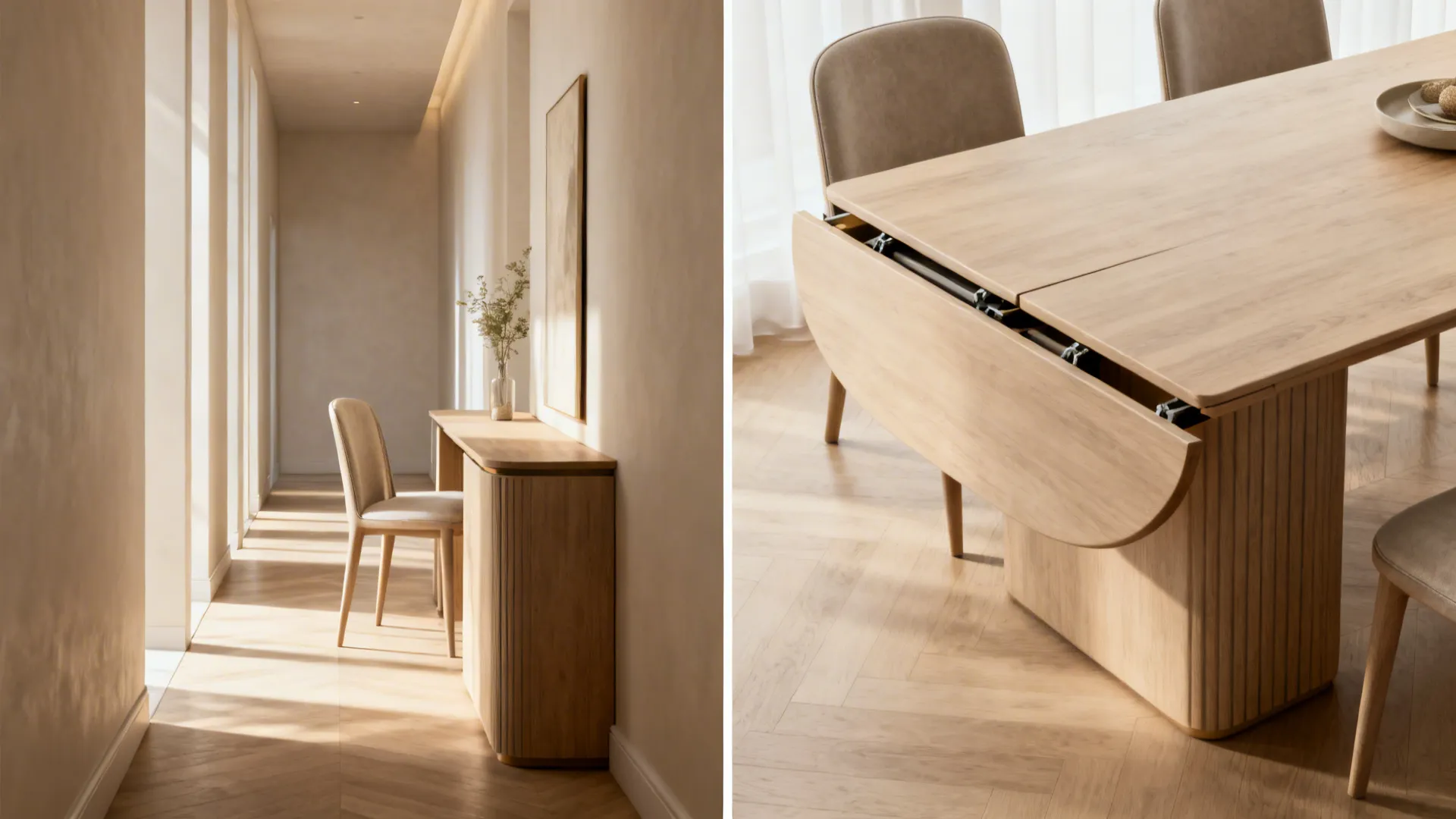 5. Narrow console-to-dining table