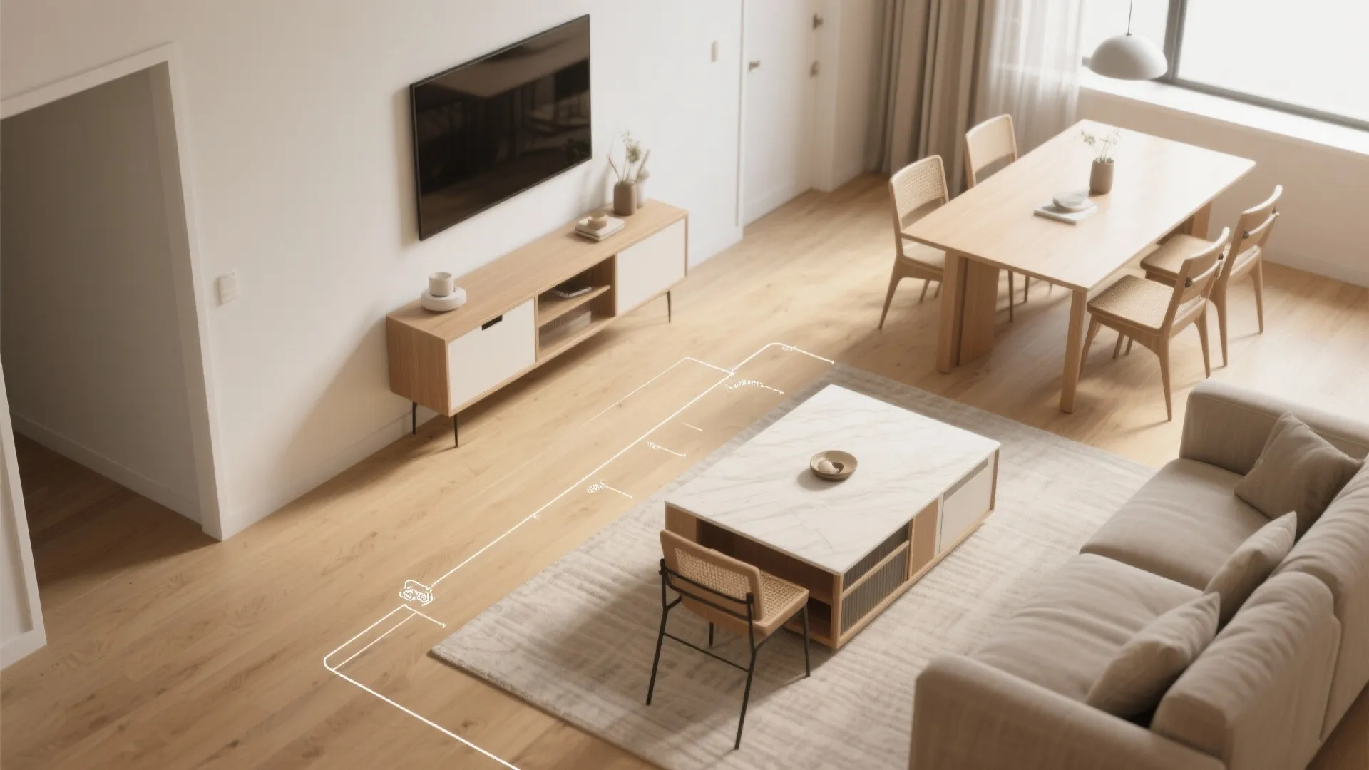 Slim console that expands to dining