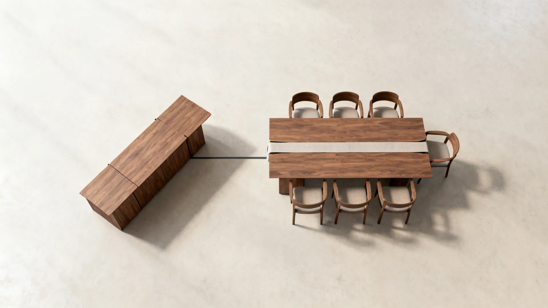 Extendable console-to-dining hybrid