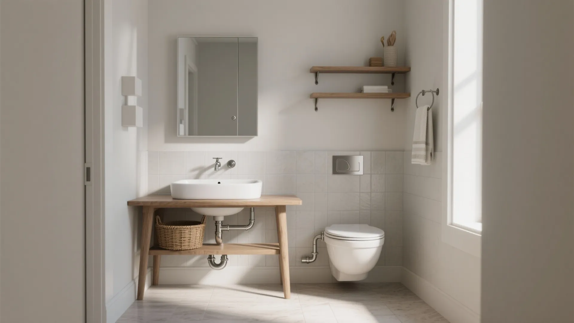 Console, Pedestal, or Open-Leg Vanities (Airy Sightlines)