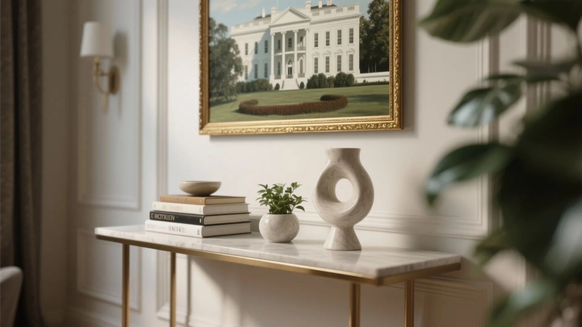 4. Layered above a console with objects