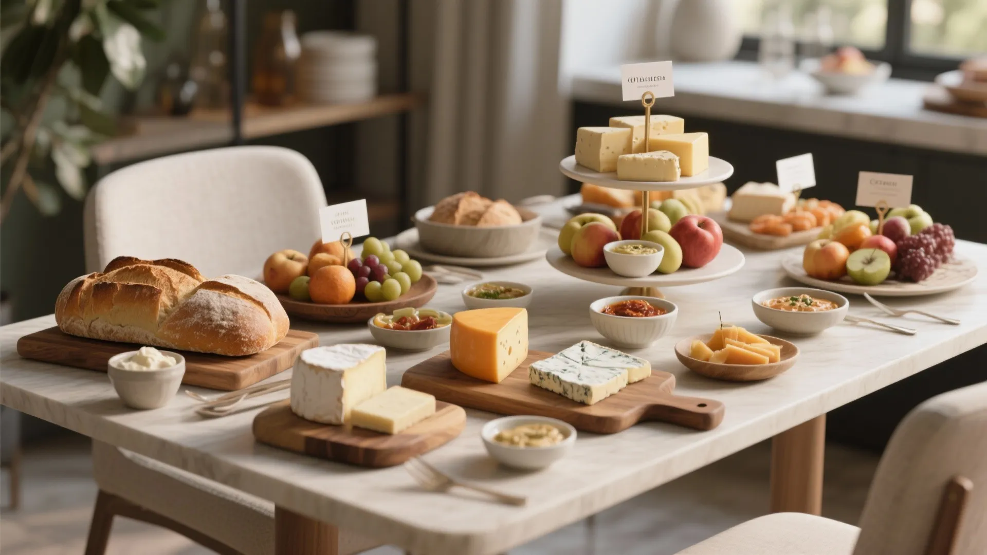 3. Continental Spread with Artisan Breads and Dips