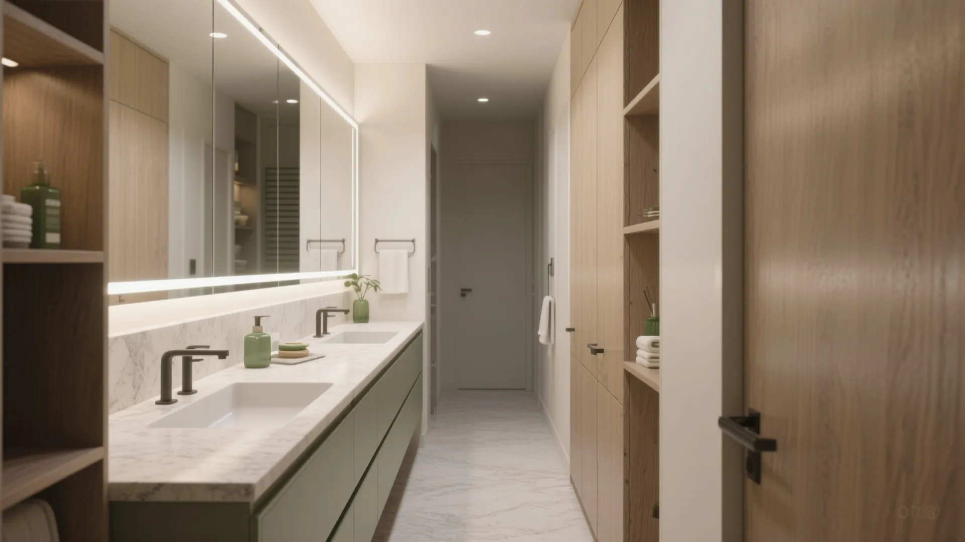 1. Embrace a continuous countertop for visual calm