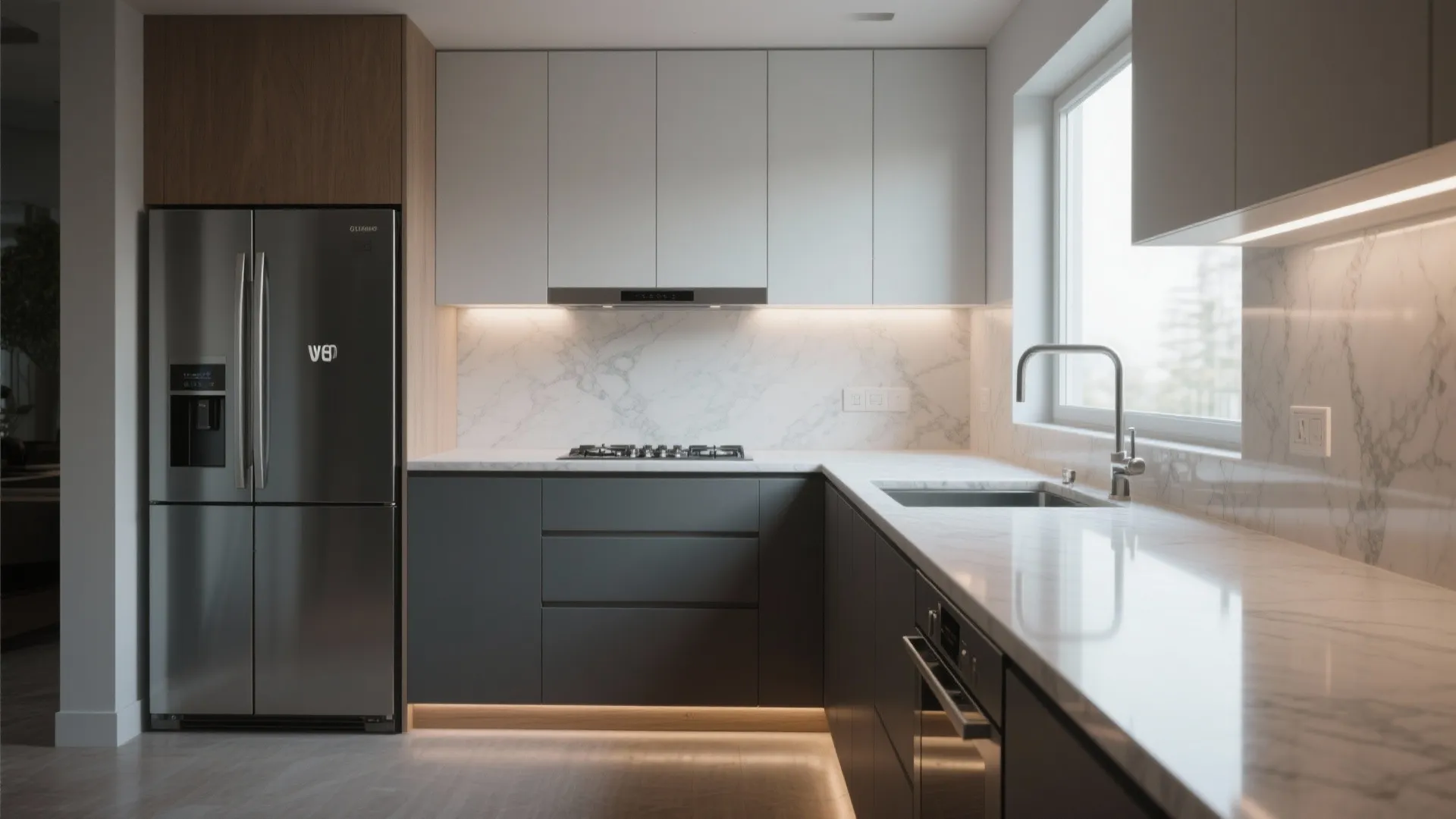 1. Continuous Counter with Integrated Appliances