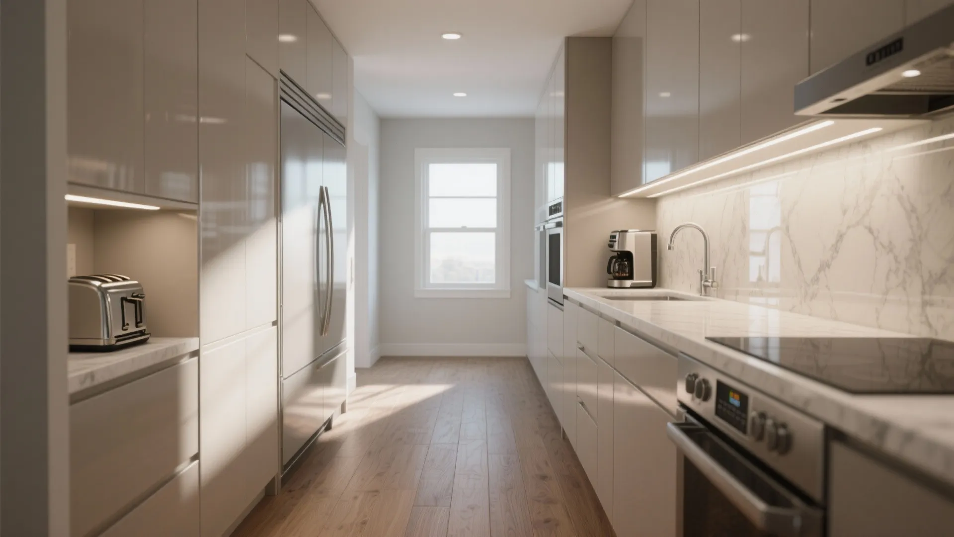 2. Use continuous counters and back panels