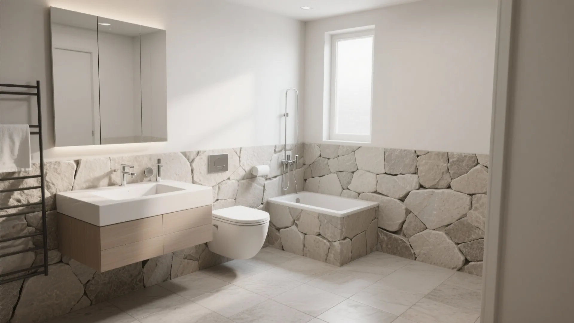 6. Continuous Floor-to-Wall Look