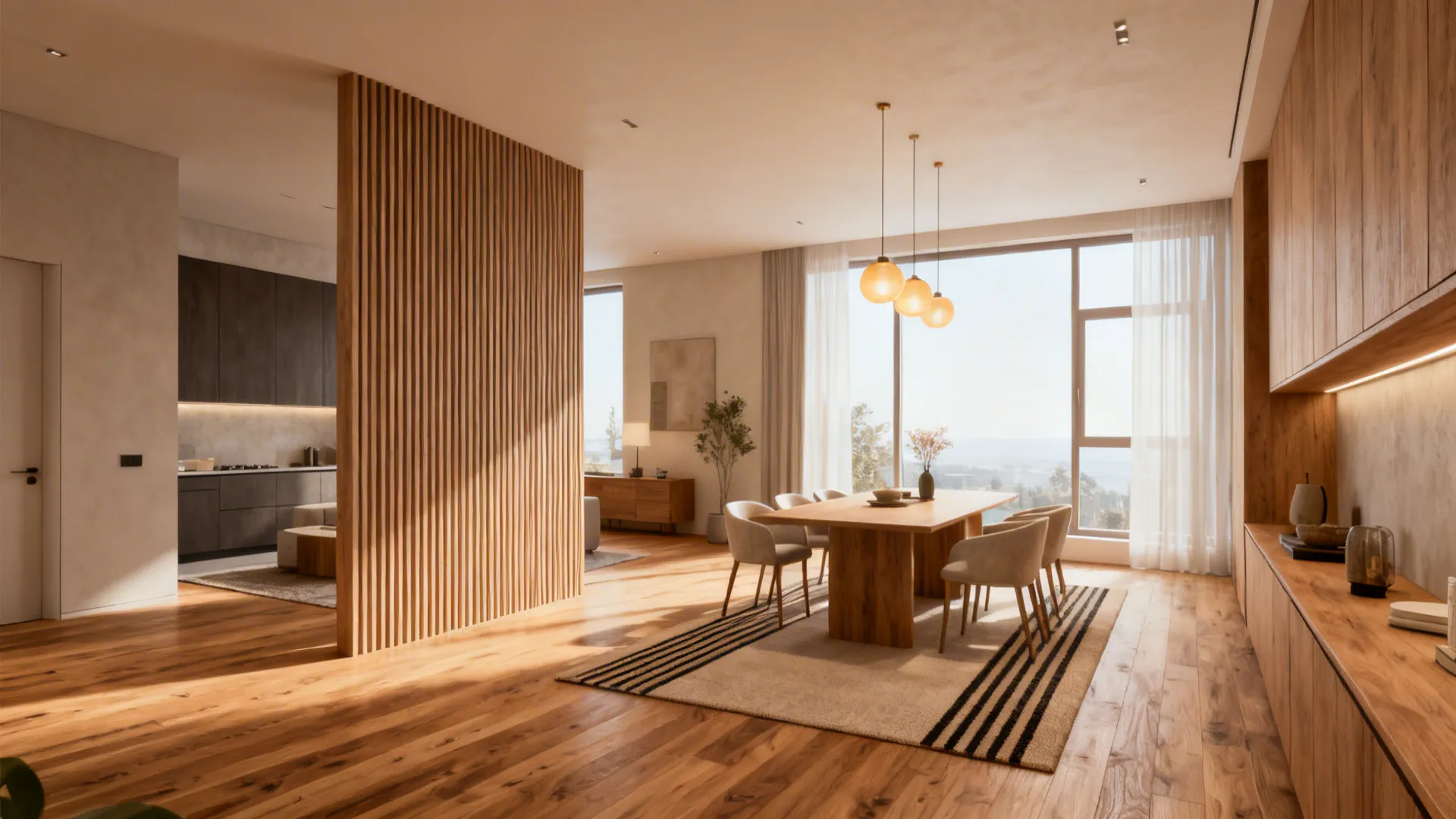 2. Continuous flooring and color palette