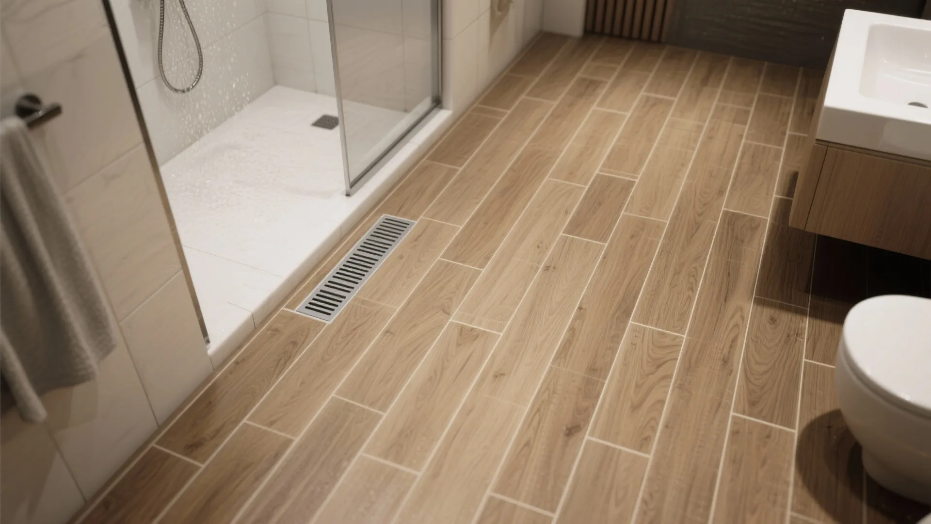 3. Large-format tiles and continuous flooring