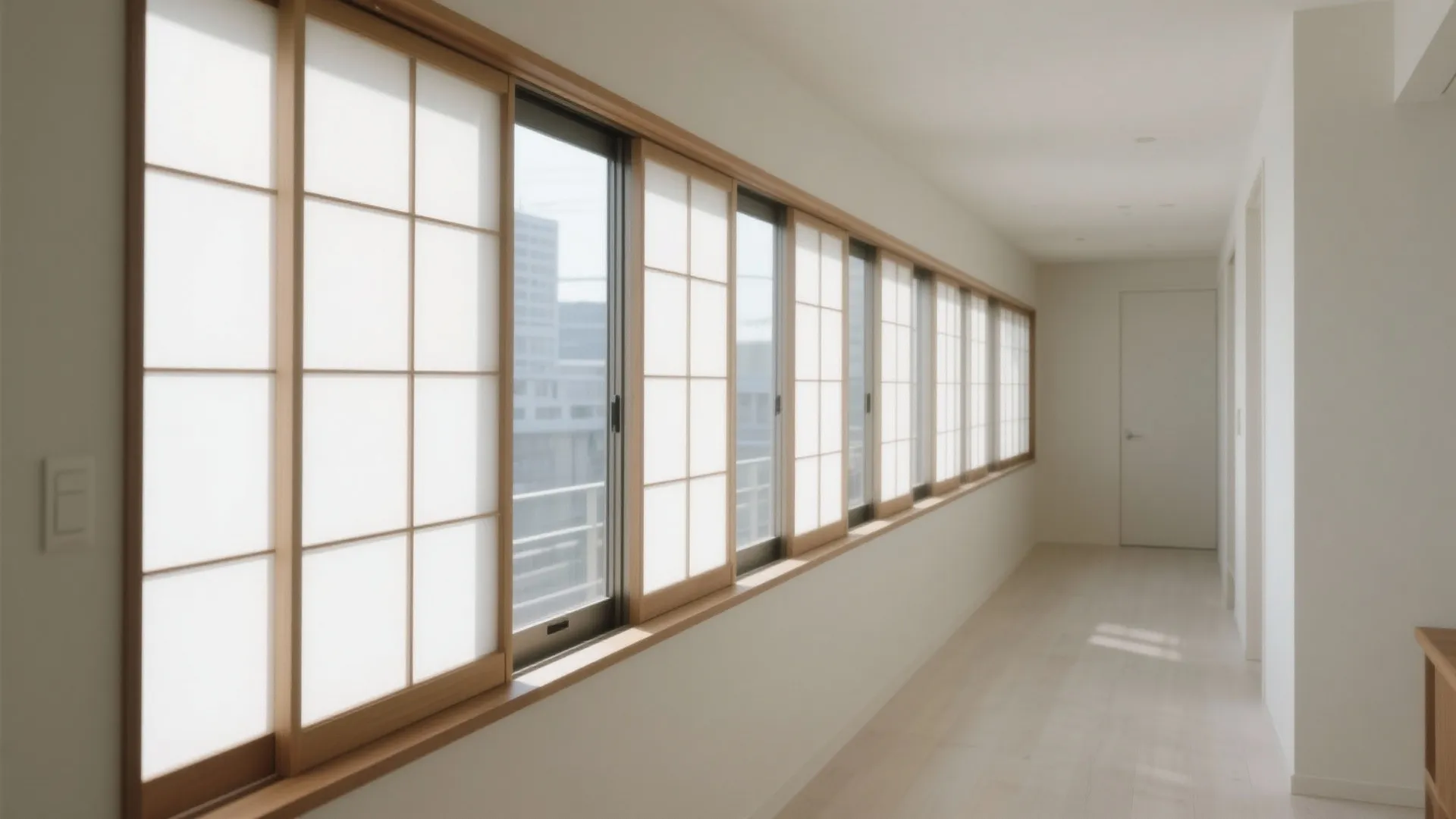 光路と視線を延ばす：開口の高さと巾木ラインで部屋が広がる