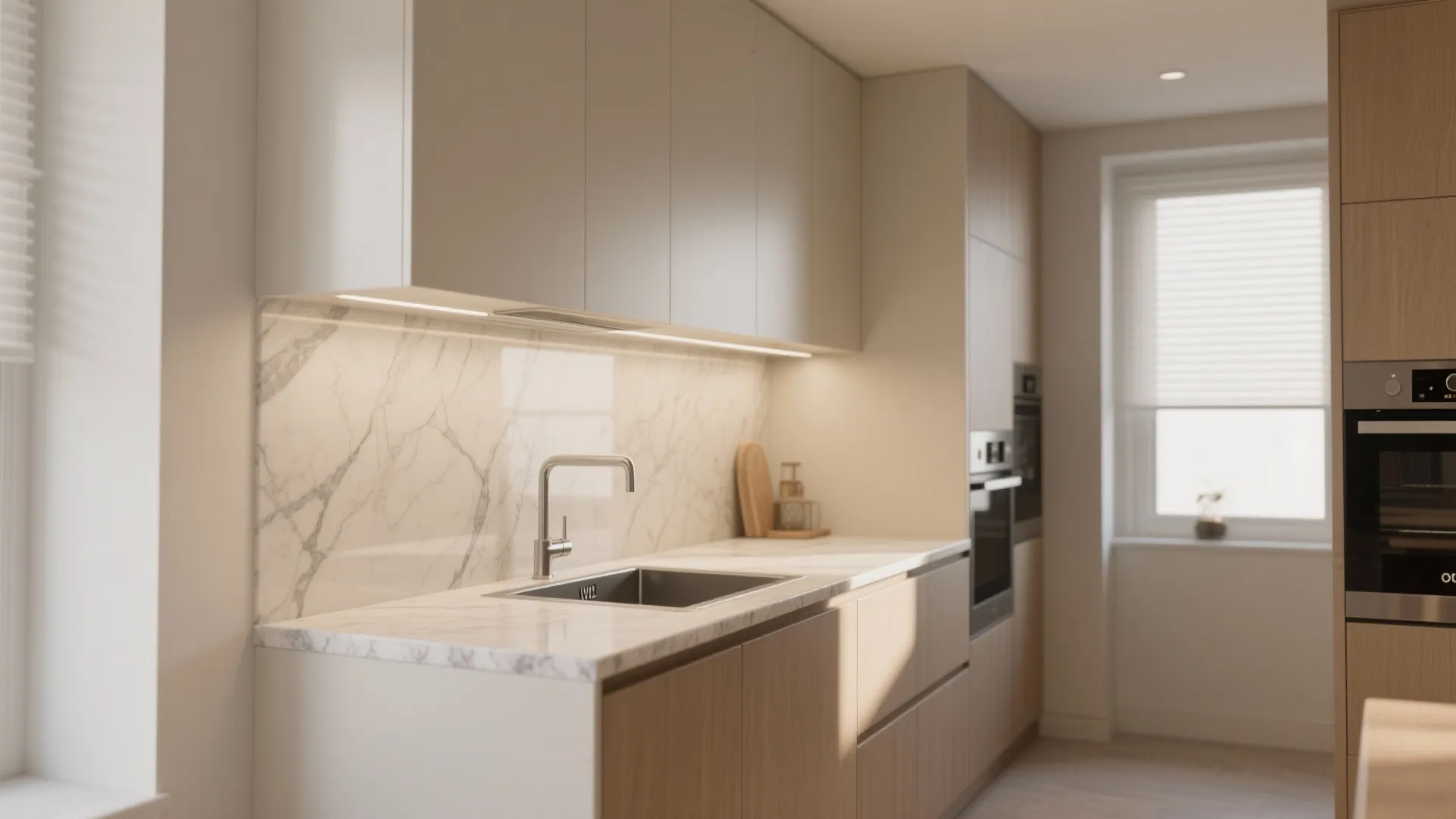 3. Continuous countertops and backsplash