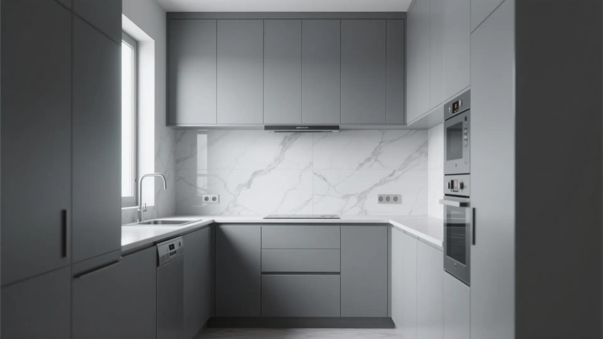 5. Full-height stone or continuous slab for calm minimalism