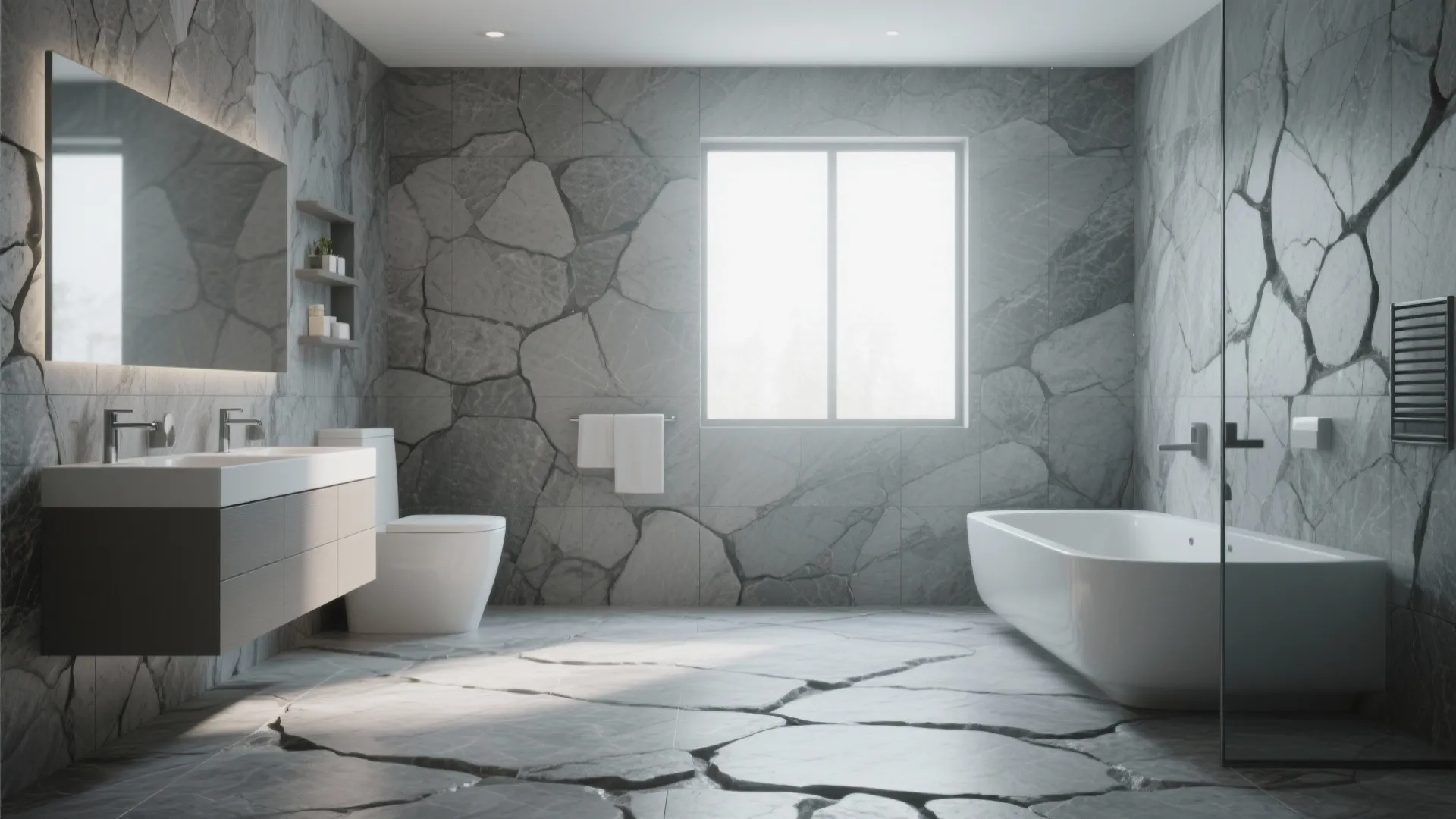 3. Continuous floor and wall pattern