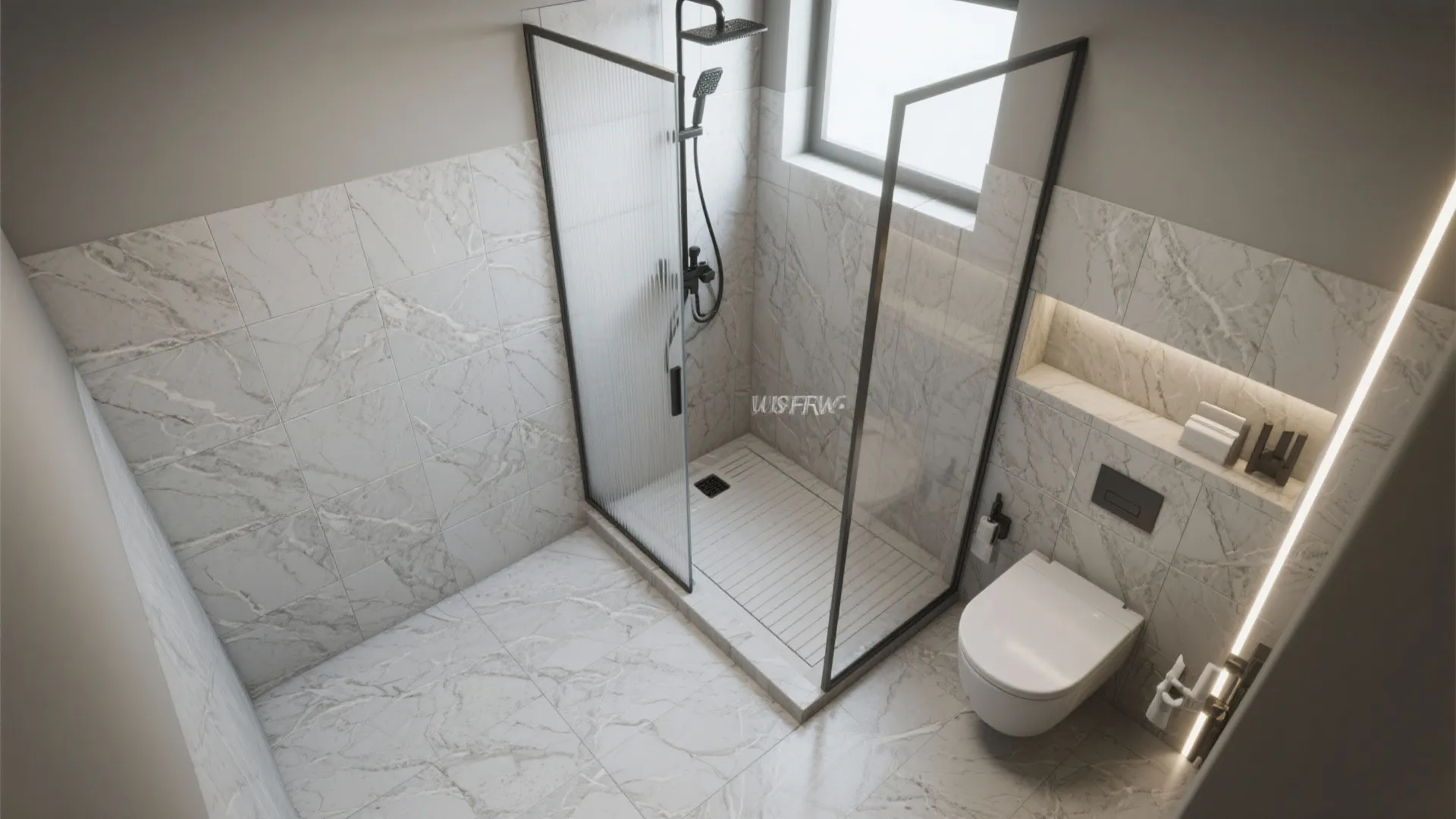 Continuous Shower Wall and Floor for a Seamless Look