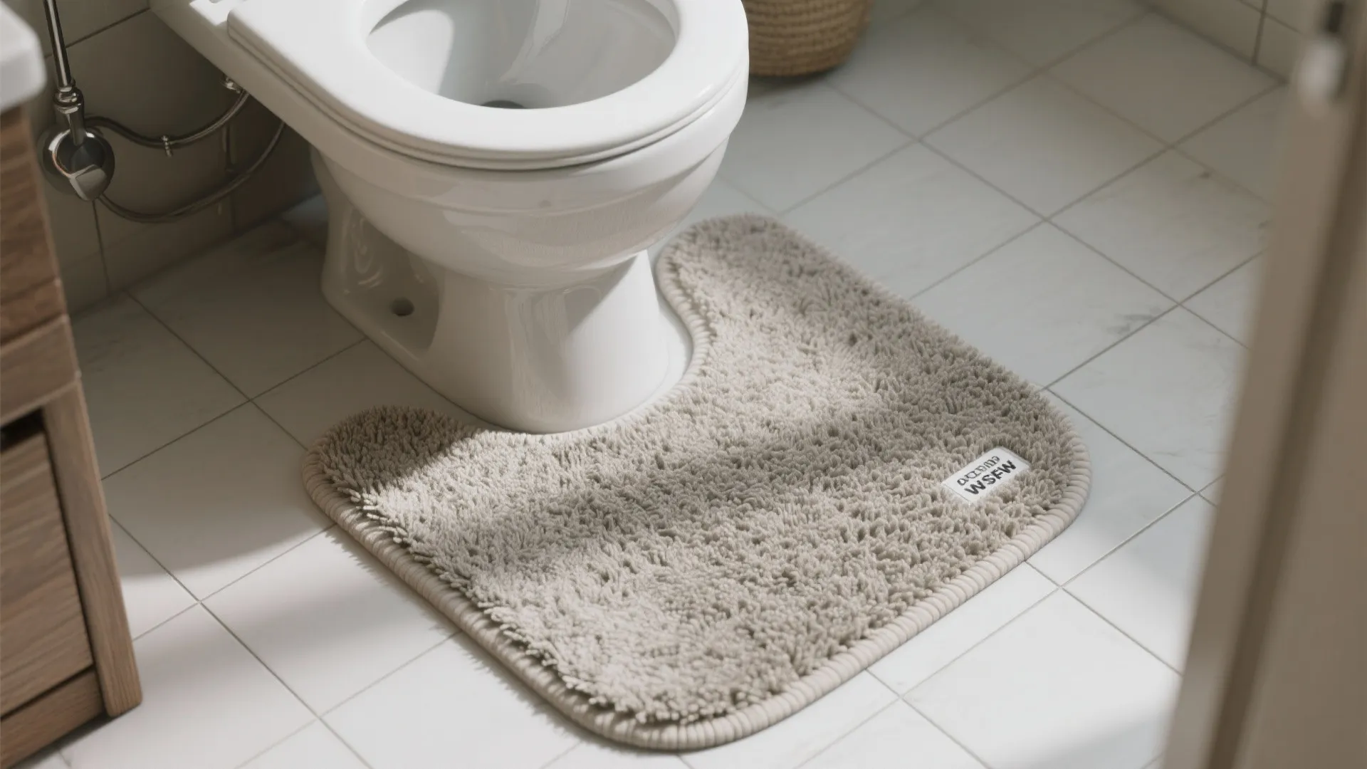 2. Contoured Bath Rug for Tight Spaces