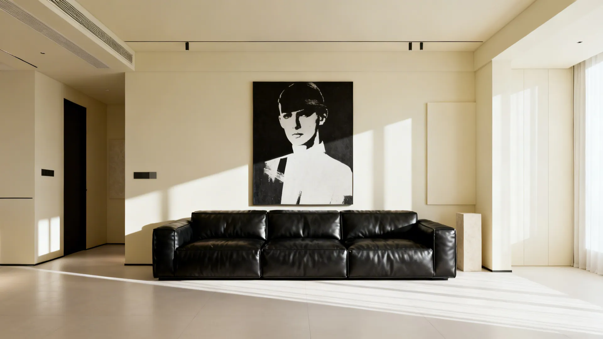 3. High-contrast walls and art for modern drama