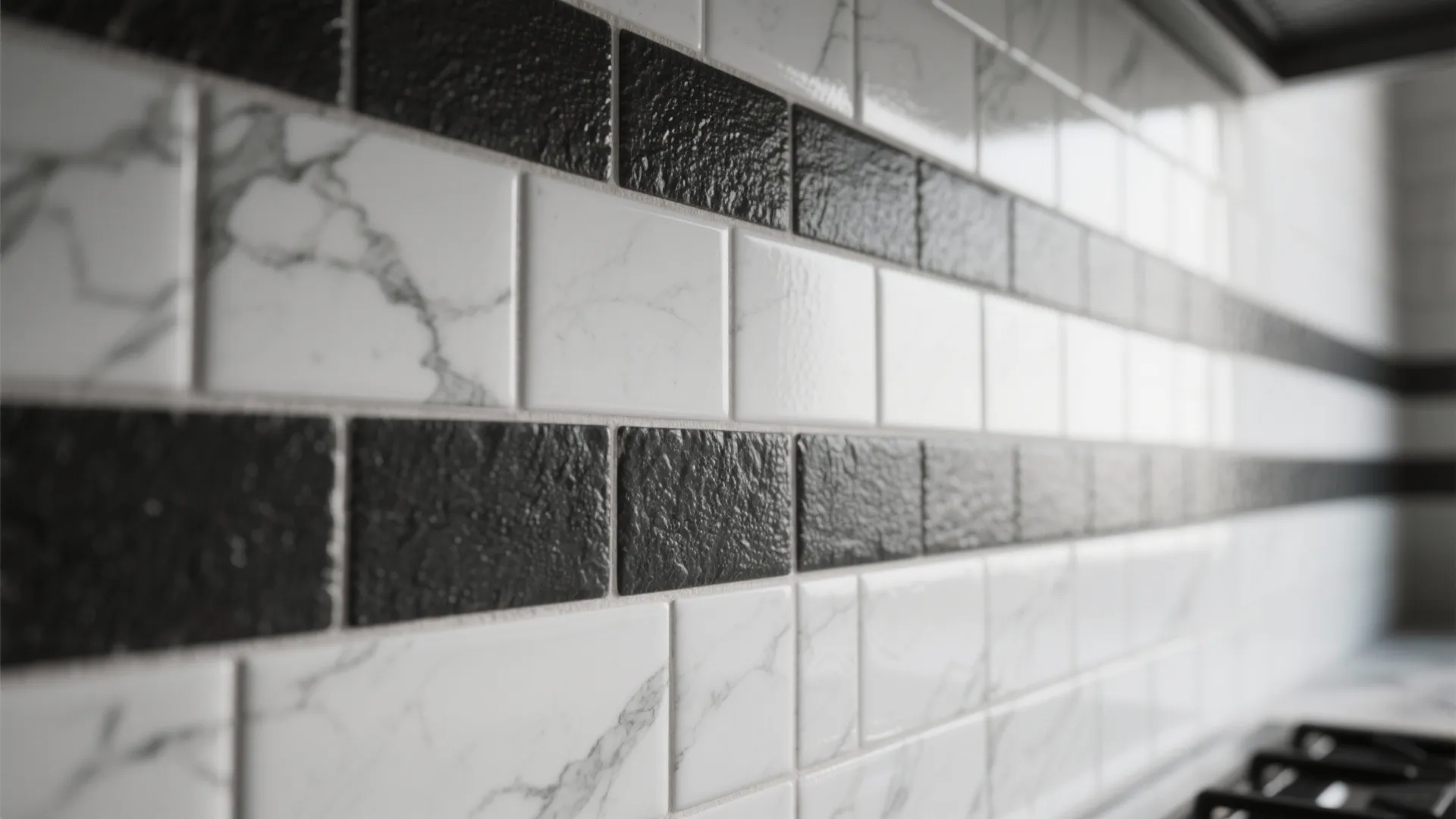 High-Contrast Backsplash as a Statement