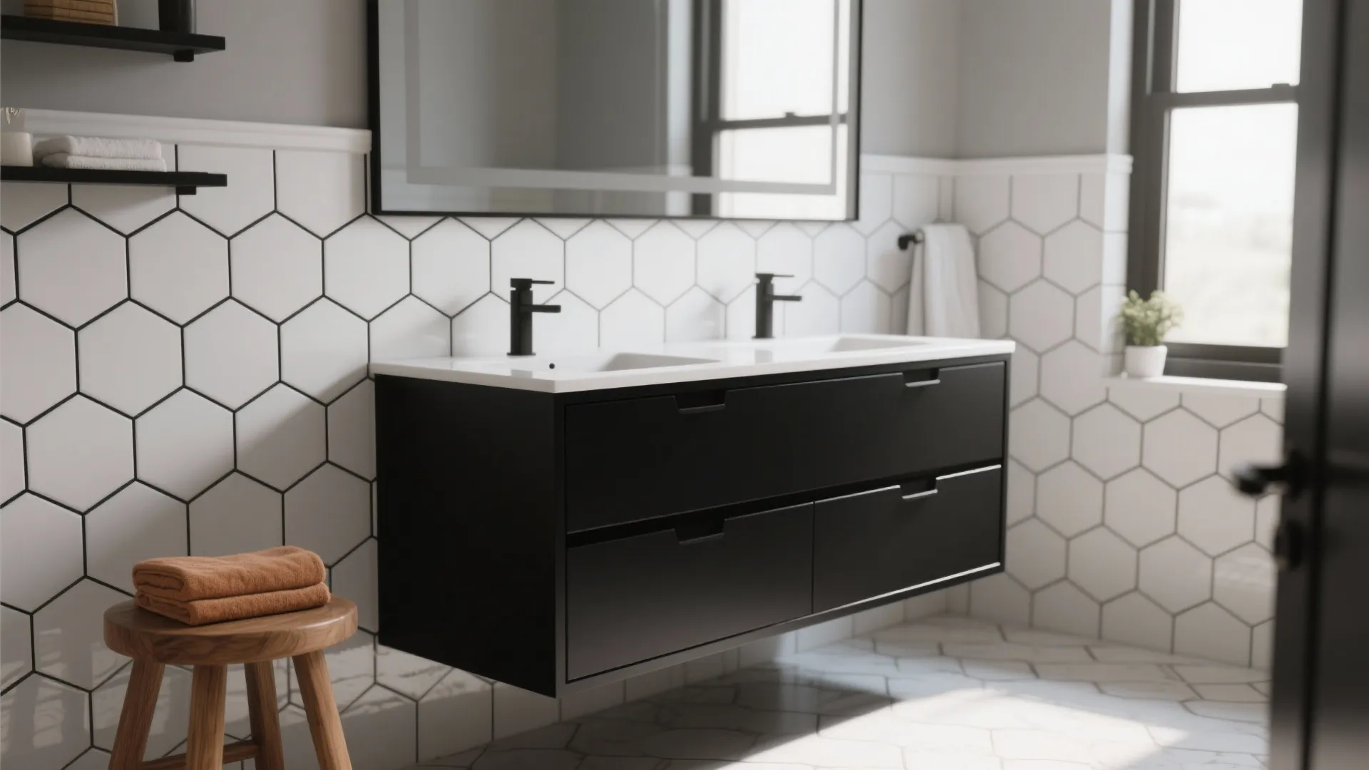 1. Contrast with Bright Tiles