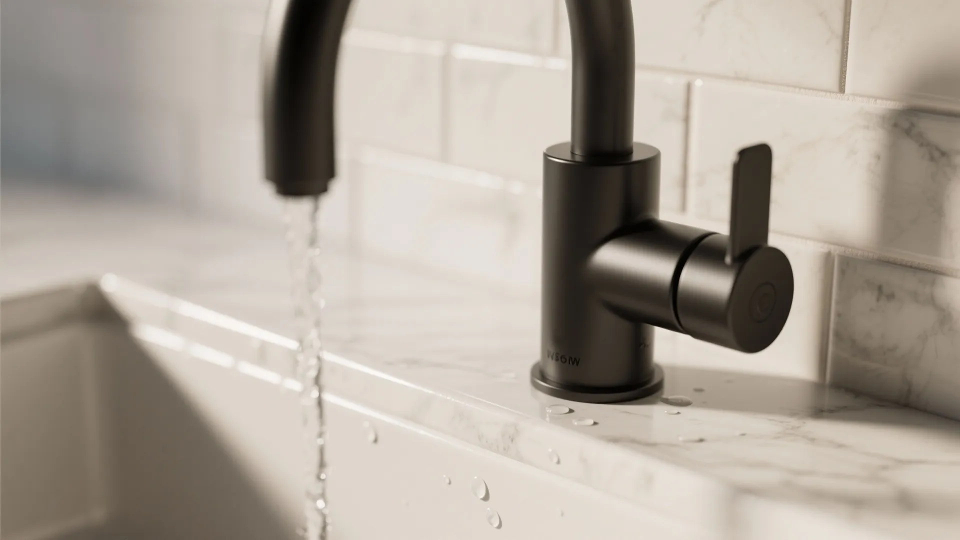 1. Contrast the faucet with a light backsplash