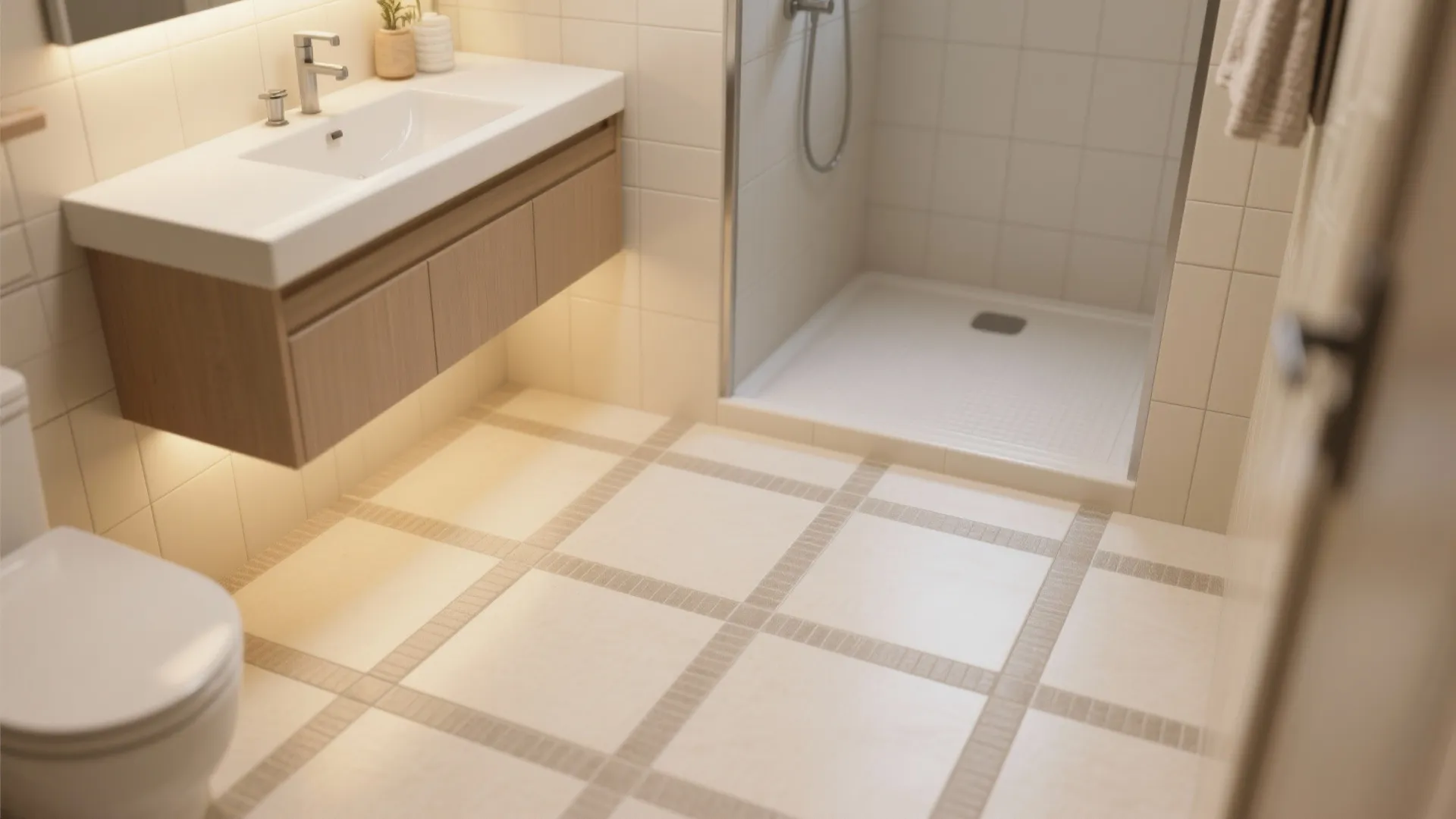 Contrasting grout for safety cues