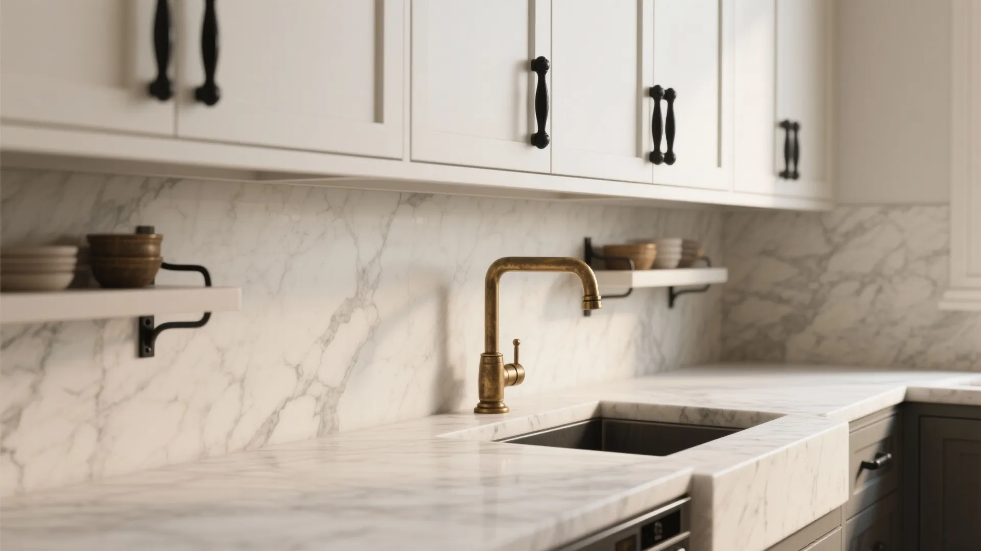 2. Contrast with dark hardware and accents