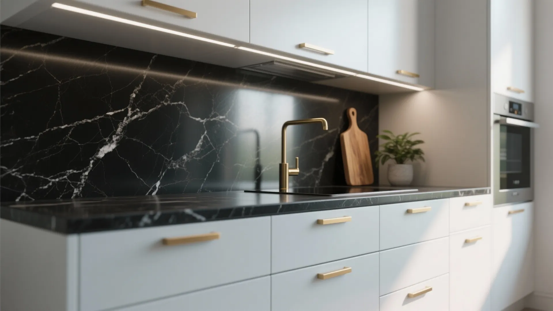 1. Contrast with Light Cabinetry