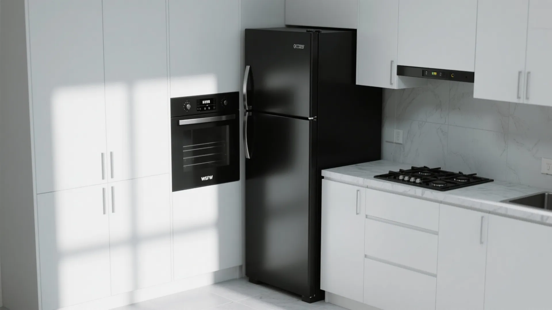 1. Contrast with Light Cabinets