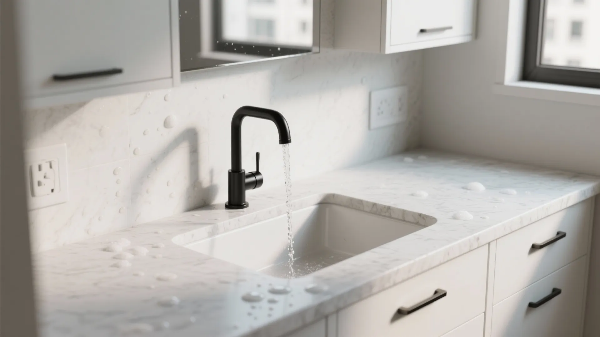 1. Contrast with light countertops