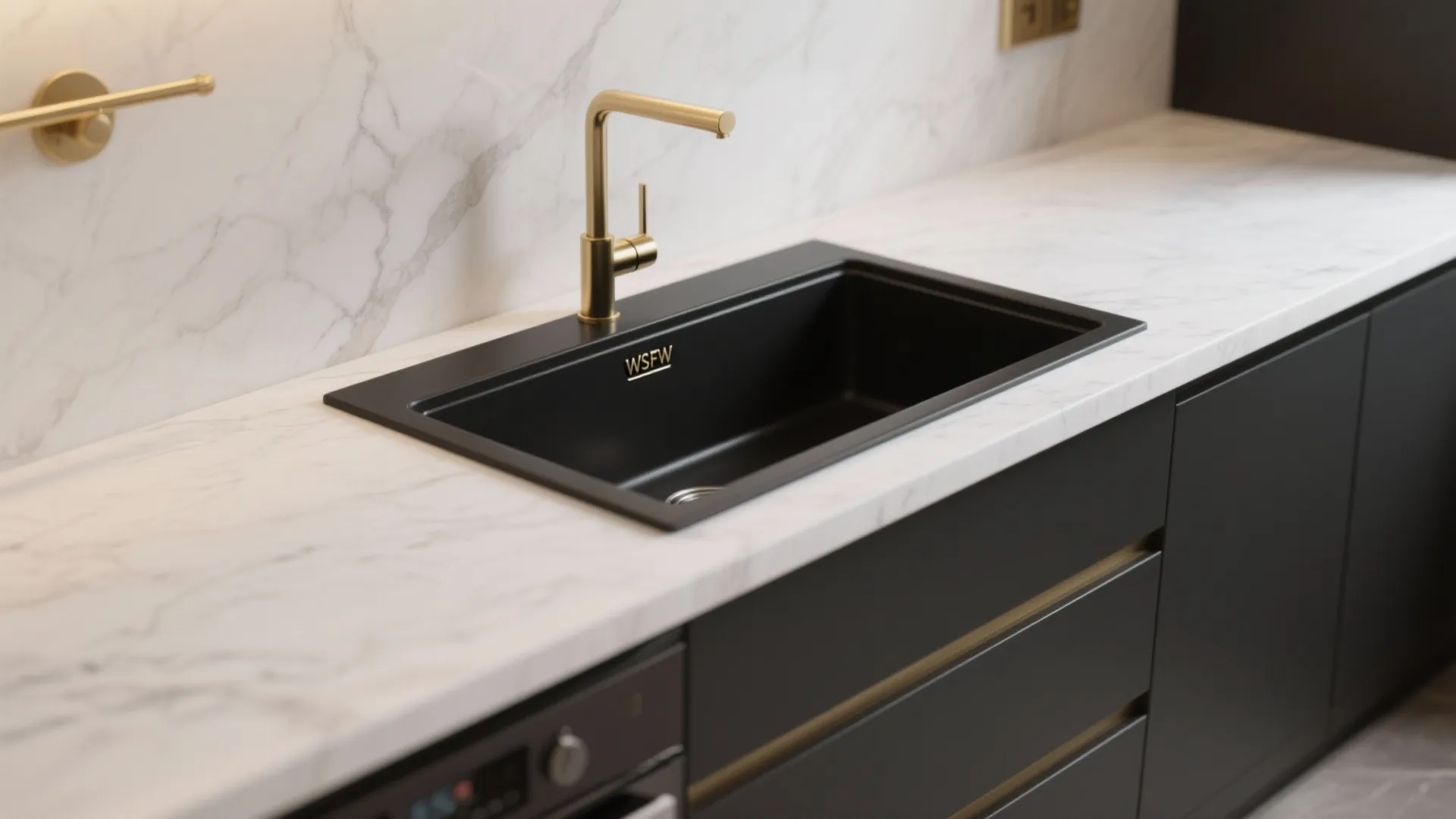 1. Contrast with light countertops