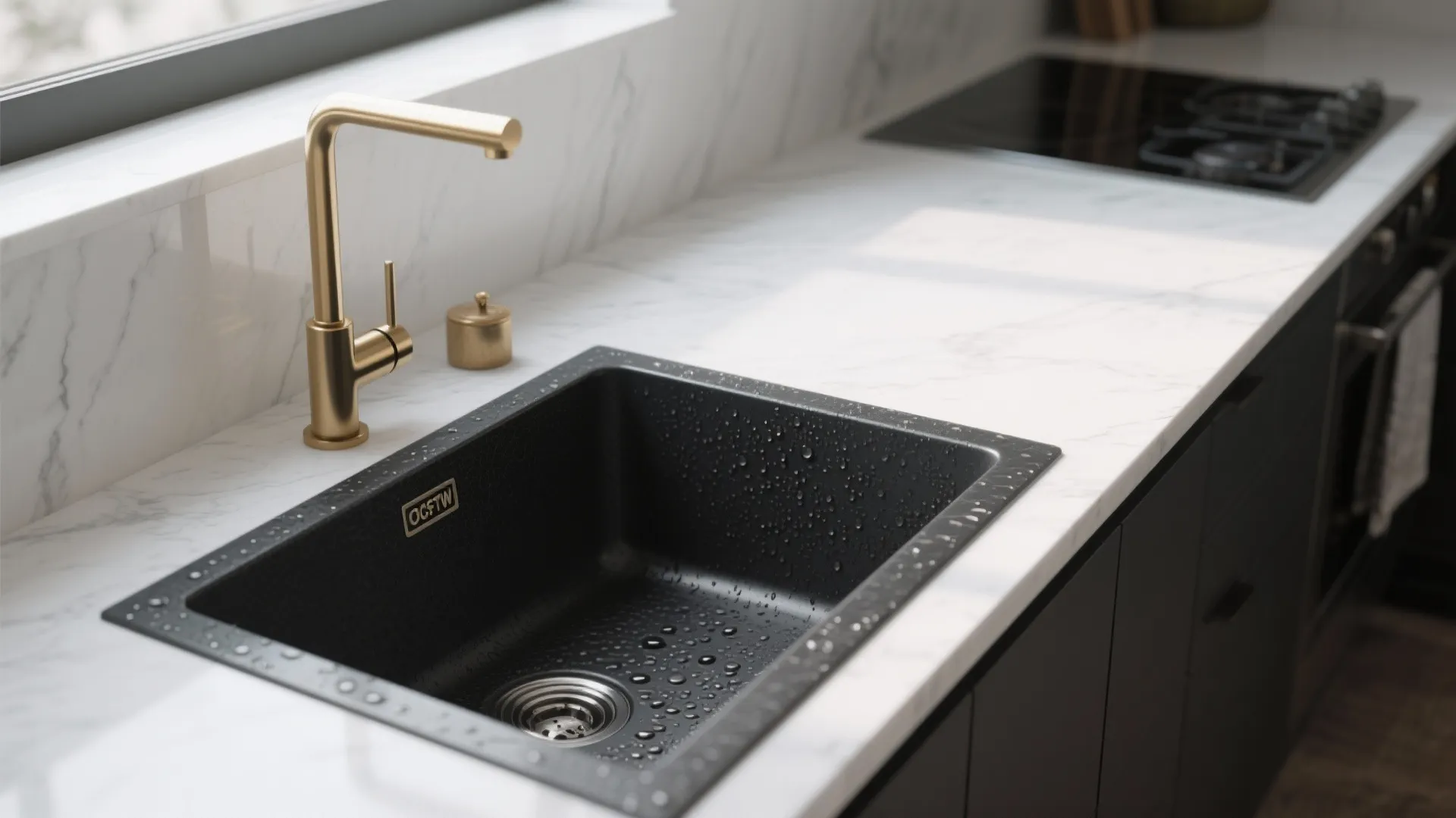 1. Contrast with light countertops