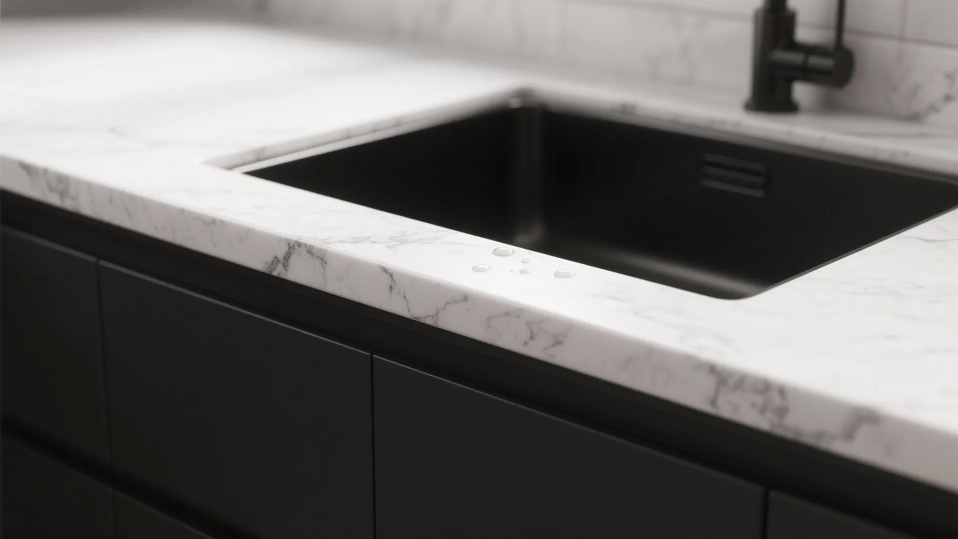 1. Contrast with light stone countertops