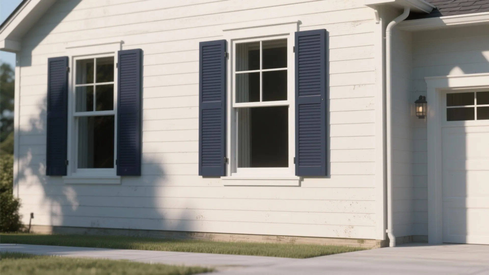 1. High-Contrast Trim: Dark Shutters with Light Facade