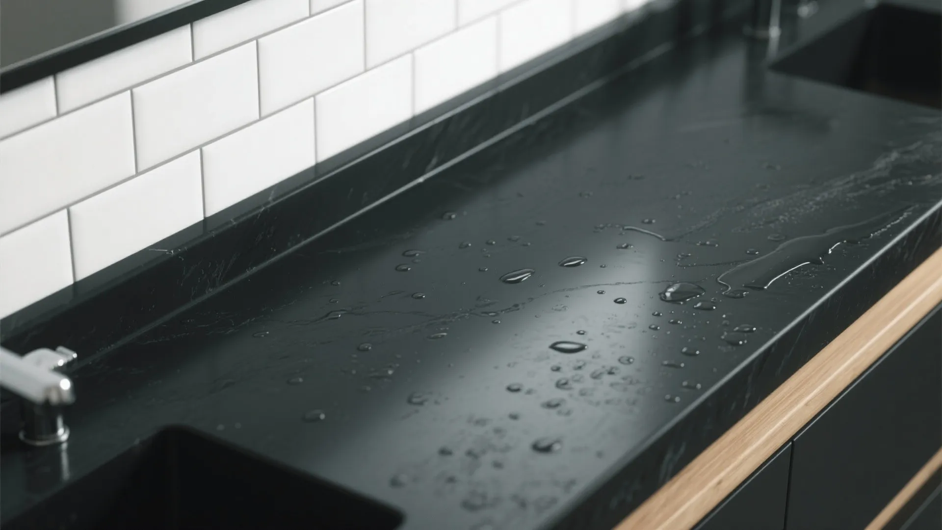 1. High-contrast tile and bright grout